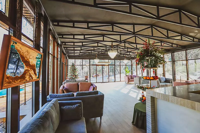 Холл в санатории Пятигорье в городе Пятигорске - фотография